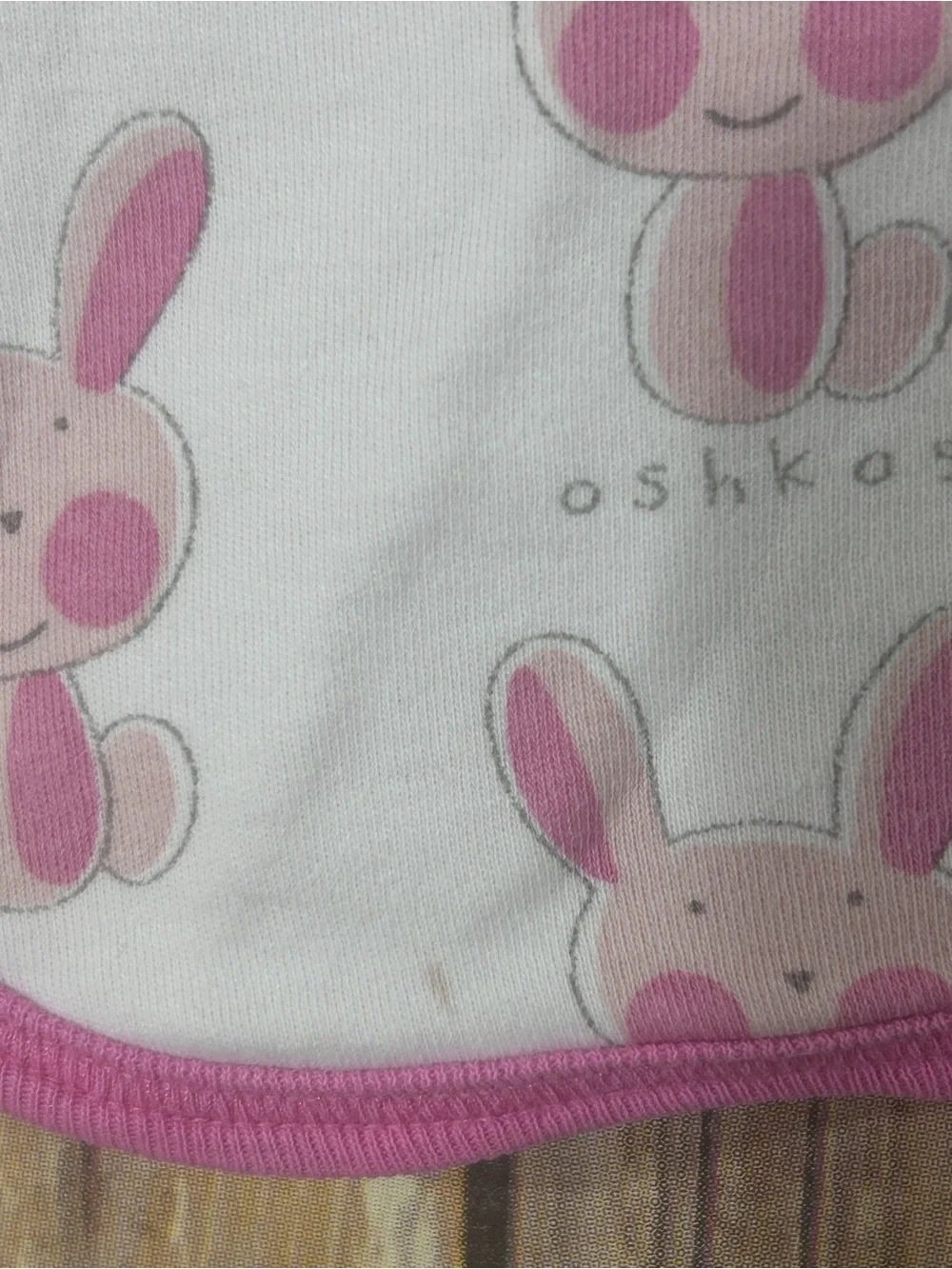 OshKosh Pink “Hop” Bunny cotton baby blanket Reversible